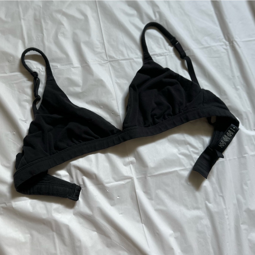 Skims Black Cotton Bra